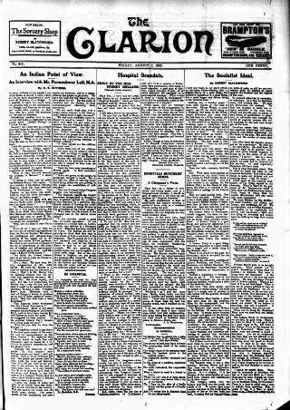 cover page of Clarion published on August 2, 1907