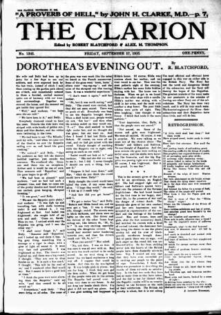 cover page of Clarion published on September 17, 1915