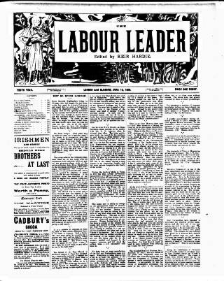 cover page of Labour Leader published on June 18, 1898