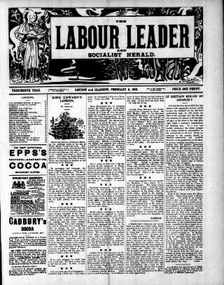 cover page of Labour Leader published on February 2, 1901