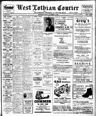 cover page of West Lothian Courier published on November 2, 1945