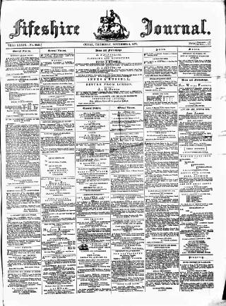 cover page of Fifeshire Journal published on November 2, 1871