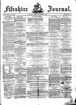 cover page of Fifeshire Journal published on December 14, 1871