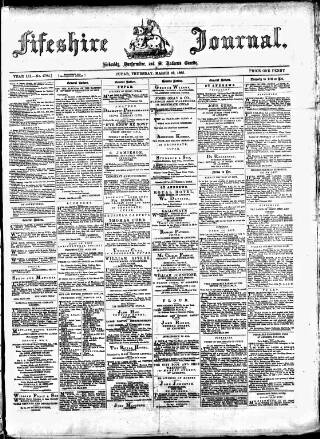 cover page of Fifeshire Journal published on March 19, 1885