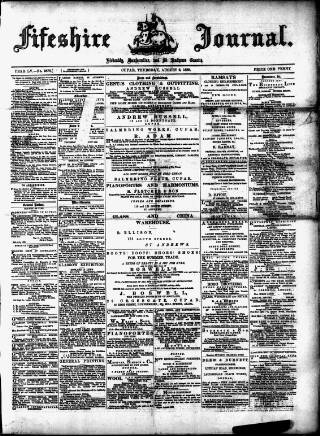cover page of Fifeshire Journal published on August 2, 1888