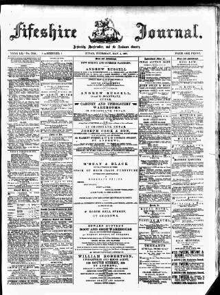 cover page of Fifeshire Journal published on May 4, 1893