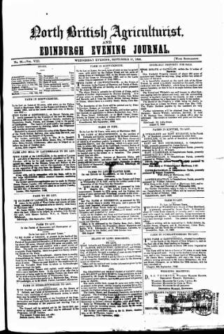 cover page of North British Agriculturist published on September 17, 1856