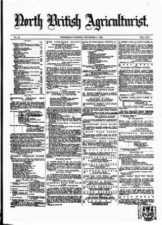 cover page of North British Agriculturist published on November 2, 1864