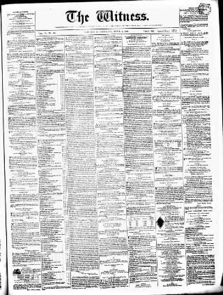 cover page of Witness (Edinburgh) published on April 1, 1848