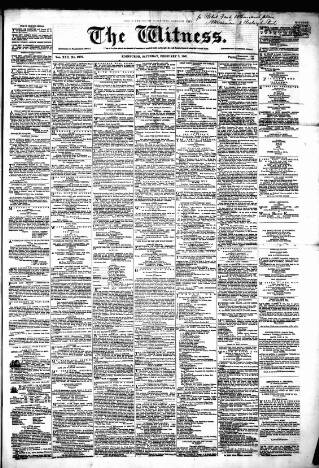 cover page of Witness (Edinburgh) published on February 2, 1861