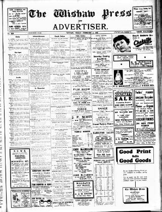 cover page of Wishaw Press published on February 2, 1940