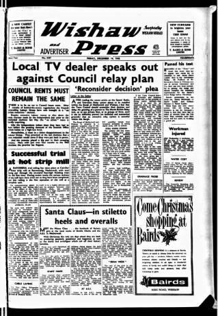 cover page of Wishaw Press published on December 14, 1962
