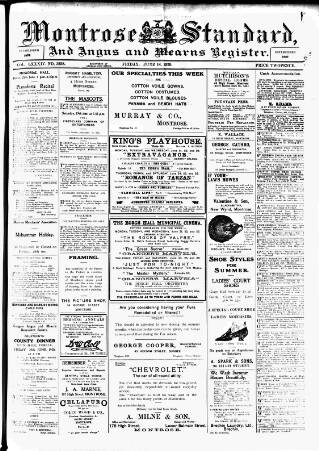 cover page of Montrose Standard published on June 18, 1920