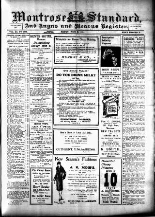 cover page of Montrose Standard published on June 18, 1926