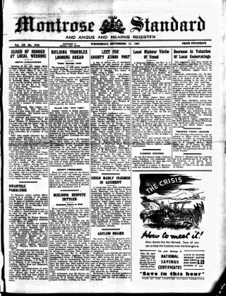 cover page of Montrose Standard published on September 17, 1947