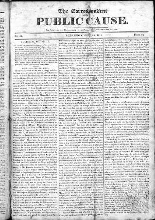 cover page of Public Cause published on June 28, 1815