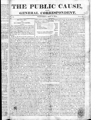 cover page of Public Cause published on May 15, 1816