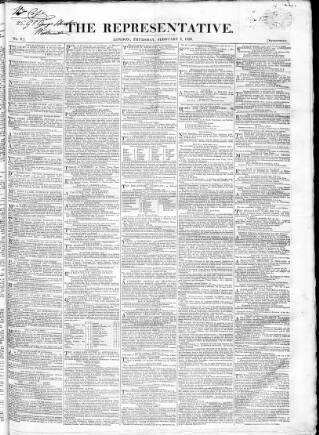 cover page of Representative 1826 published on February 2, 1826