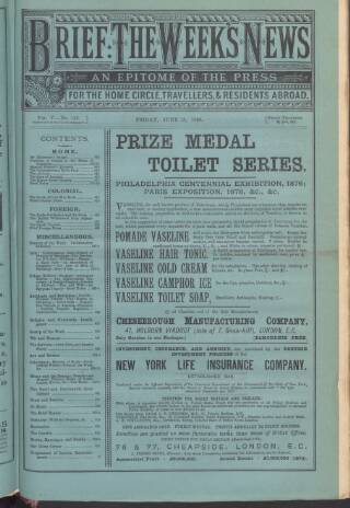 cover page of Brief published on June 18, 1880