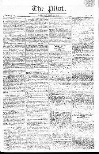 cover page of Pilot (London) published on June 18, 1812
