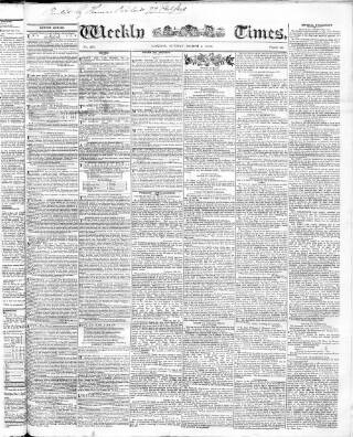 cover page of Weekly Times (London) published on March 4, 1832