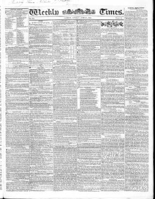 cover page of Weekly Times (London) published on June 17, 1832