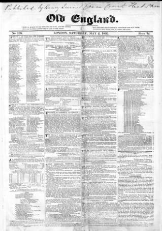 cover page of Old England published on May 2, 1835