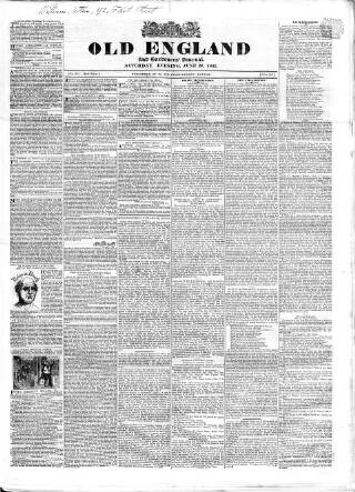 cover page of Old England published on June 26, 1841