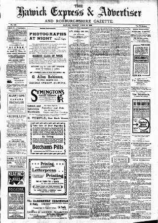 cover page of Hawick Express published on June 18, 1915