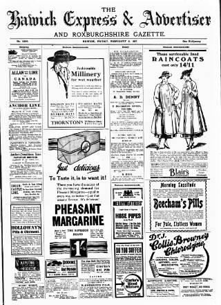 cover page of Hawick Express published on February 2, 1917