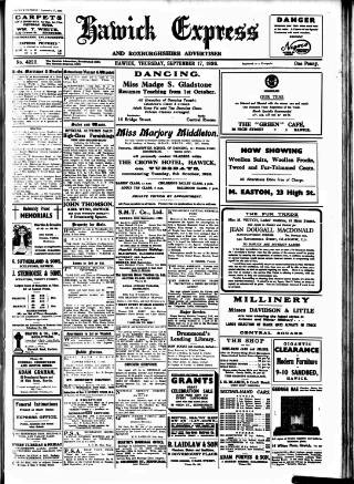 cover page of Hawick Express published on September 17, 1936