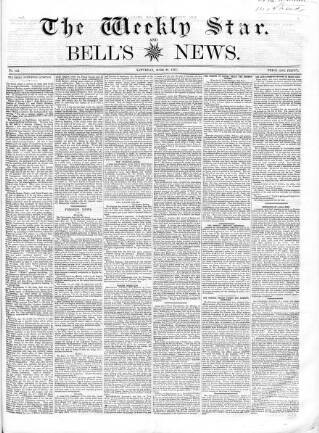 cover page of Weekly Star and Bell's News published on June 20, 1857