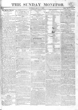 cover page of Johnson's Sunday Monitor published on May 4, 1817