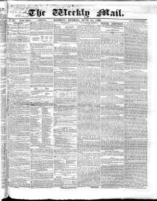 cover page of Weekly Mail (London) published on June 24, 1860