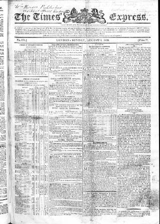 cover page of Fleming's Weekly Express published on August 6, 1826
