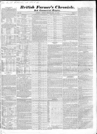 cover page of Fleming's British Farmers' Chronicle published on May 28, 1827