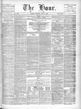 cover page of Hour published on June 18, 1874