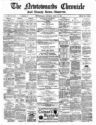 cover page of Newtownards Chronicle & Co. Down Observer published on June 18, 1881