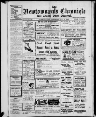 cover page of Newtownards Chronicle & Co. Down Observer published on May 4, 1918