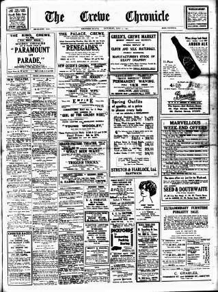 cover page of Crewe Chronicle published on May 2, 1931