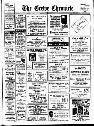 cover page of Crewe Chronicle published on February 2, 1952