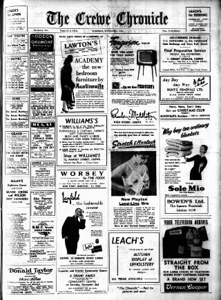 cover page of Crewe Chronicle published on November 2, 1957