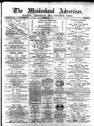 cover page of Maidenhead Advertiser published on November 2, 1881