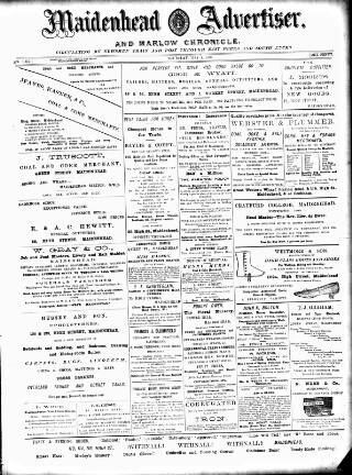 cover page of Maidenhead Advertiser published on May 4, 1893