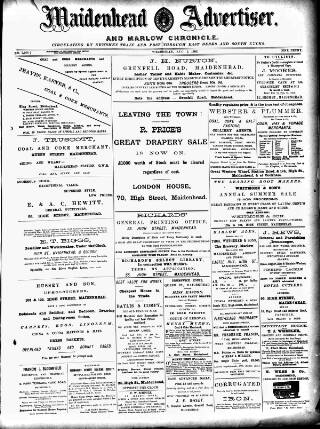 cover page of Maidenhead Advertiser published on August 2, 1893