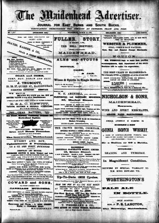 cover page of Maidenhead Advertiser published on March 19, 1902