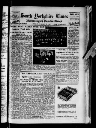 cover page of South Yorkshire Times and Mexborough & Swinton Times published on November 2, 1946