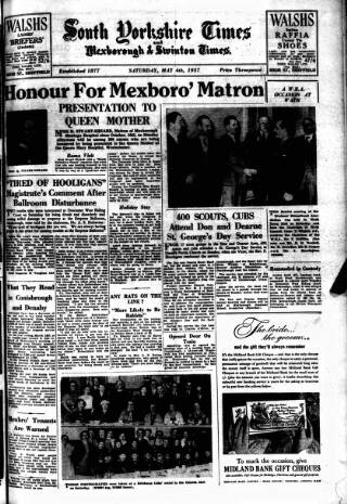 cover page of South Yorkshire Times and Mexborough & Swinton Times published on May 4, 1957