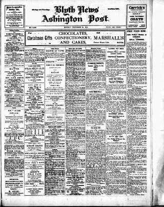 cover page of Blyth News published on December 14, 1925