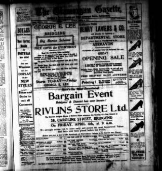 cover page of Glamorgan Gazette published on April 4, 1930
